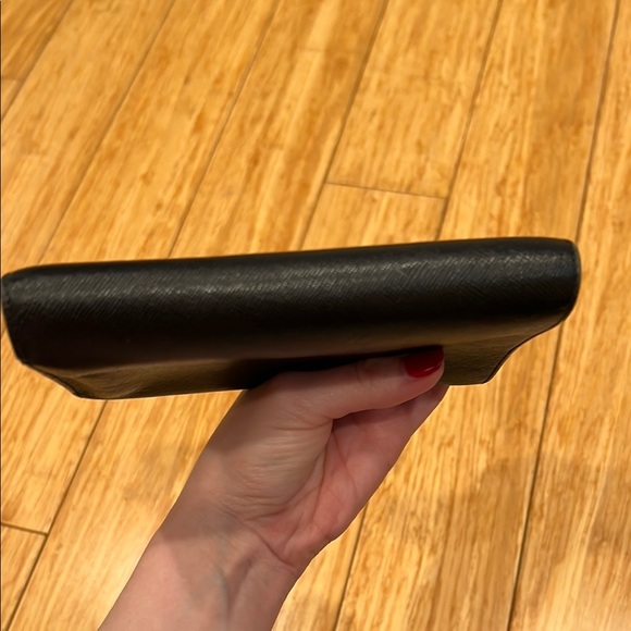 Prada Saffiano Triangle Flap Wallet Black - Picture 9 of 10